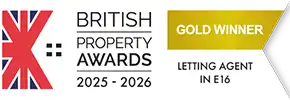 British Property Awards 2025-2026 - Gold Winner Letting Agent in E16